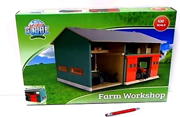 Atelier/garage agricole en bois Kids Globe avec toit ouvrant 1:32
