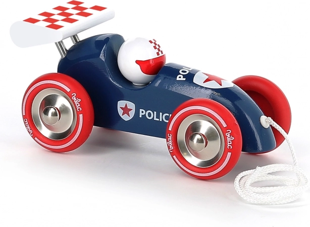 Voiture de police de course à tirer Vilac avec aileron