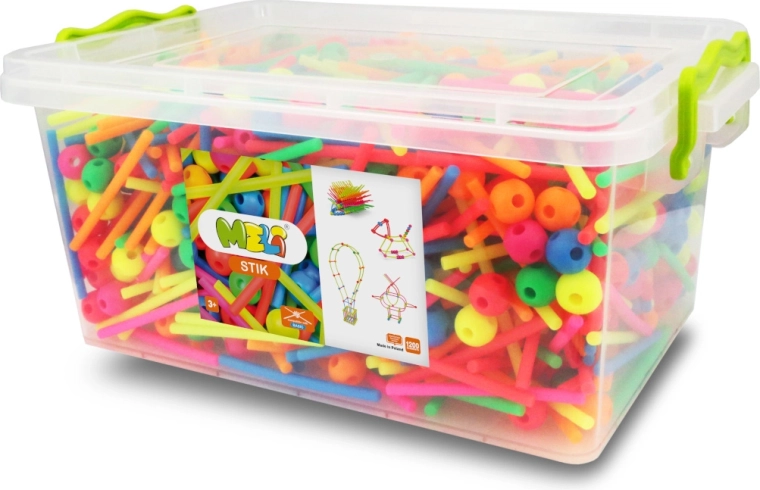 Jeu de construction MELI Stik Edu Neon 1200 pcs