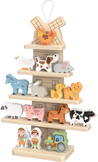 2Kids Toys moulin suspendu en bois avec animaux de la ferme