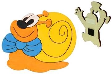 Magnet décoratif en bois escargot