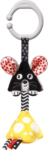 Jouet suspendu contrasté sur anneau en C Mouse 0 m+ BABYONO