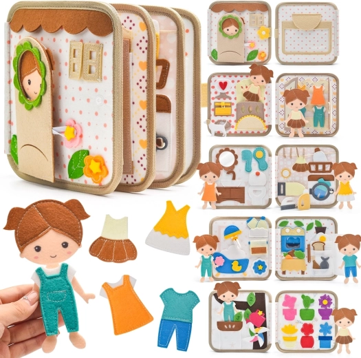 2Kids Toys livre sensoriel d’activités (busy book) maison avec poupée