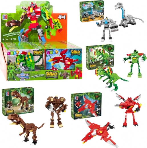 Jeu de construction dinosaure et robot 2-en-1, 50–70 pièces, assortiment de modèles
