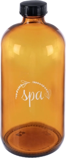 Flacon spa en verre ambré 500 ml avec bouchon à vis