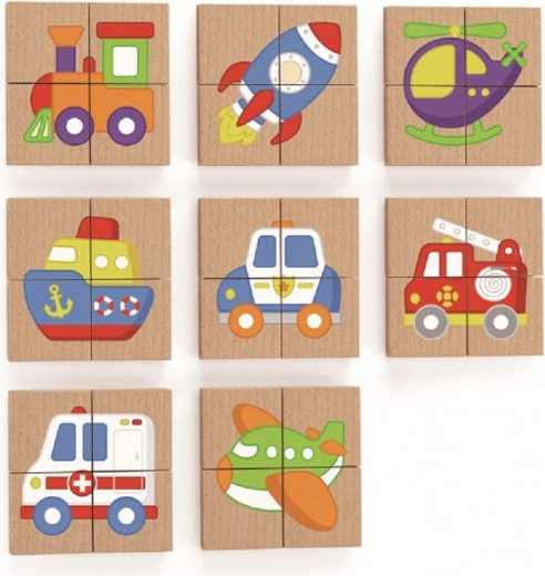 Puzzle Magnétique en Bois Viga - Moyens de Transport Certifié FSC