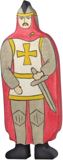 Holztiger chevalier avec cape rouge - 1 pièce