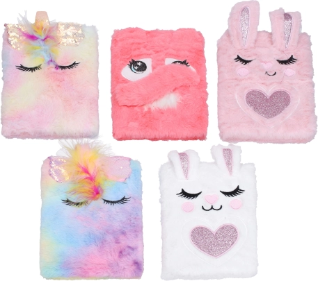 Carnet en peluche ligné 15x21 cm