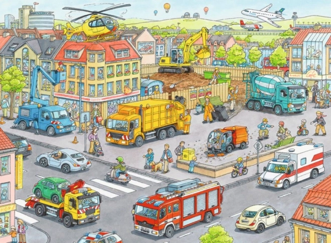 Puzzle Ravensburger véhicules en ville 100 pièces