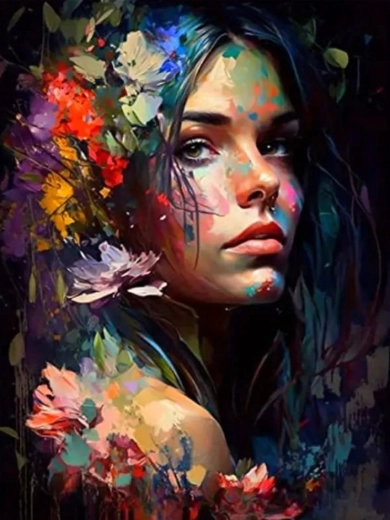 Peinture par numéros – femme colorée 40 × 50 cm