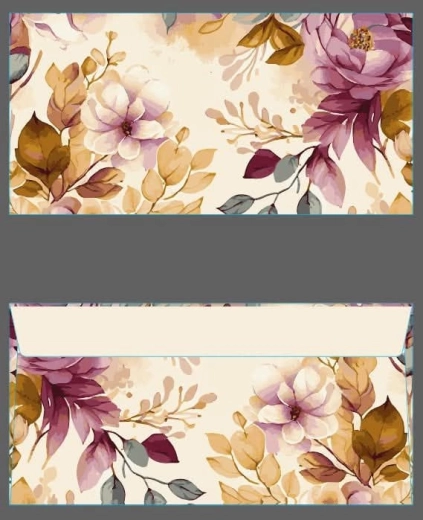 Enveloppe colorée DL à motif floral