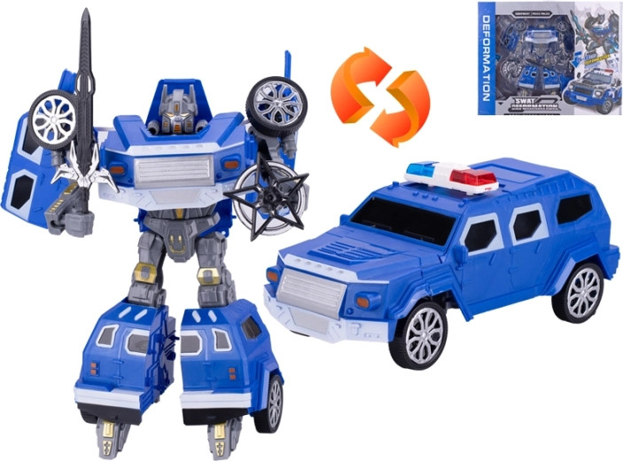 Voiture de police se transformant en robot 31 cm