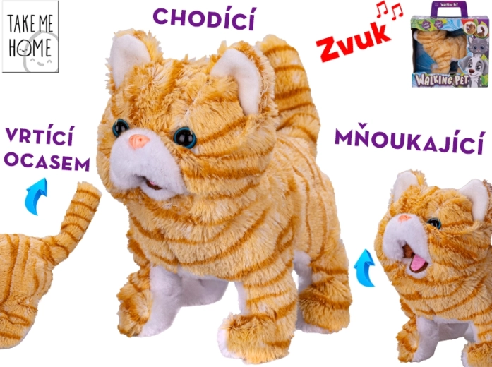Chat en peluche interactif 21 cm Take Me Home