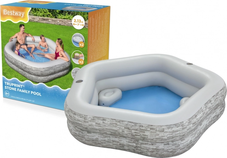piscine de jardin d’angle gonflable 213 × 206 × 53 cm Bestway