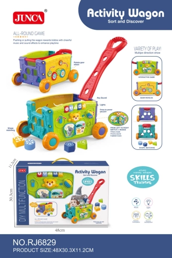 Trotteur interactif multifonction et chariot à jouets