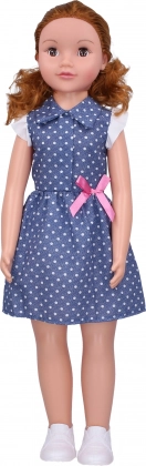 Poupée marcheuse en robe bleue 70 cm