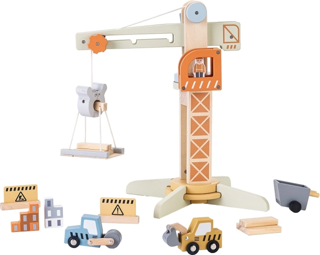 2Kids Toys grue en bois avec accessoires