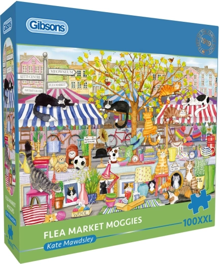 Puzzle Gibsons marché de rue des chats XXL 100 pièces