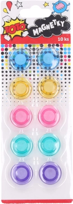 Aimants ronds colorés 20mm 10pcs