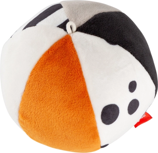 Balle en peluche contrastée Sigikid avec hochet intégré pour bébés