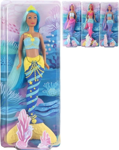 Poupée sirène articulée aux cheveux colorés 29 cm en boîte - 1 pièce