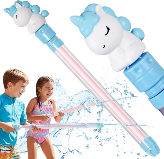 Pistolet à eau licorne 48 cm – pompe à jet pour enfants