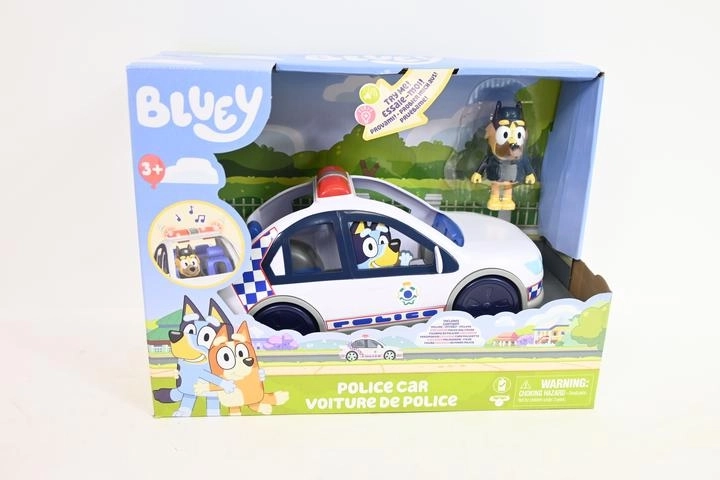 Voiture de police Bluey avec lumières et sons + figurine de policier - 1 pièce