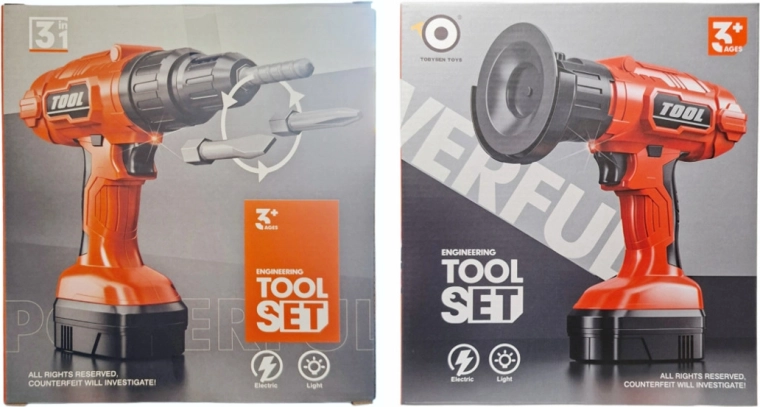 Perceuse et meuleuse électriques pour enfants 2-en-1 – set d’outils à piles