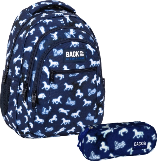 BackUP set scolaire Magic Horses 2v1 – sac à dos et trousse