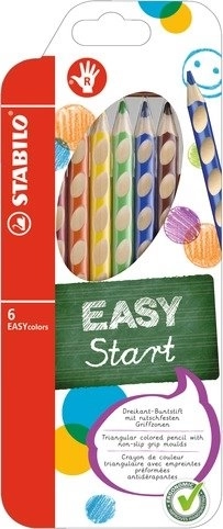 STABILO EASYstart ensemble de crayons de couleur pour droitiers, 6 pcs