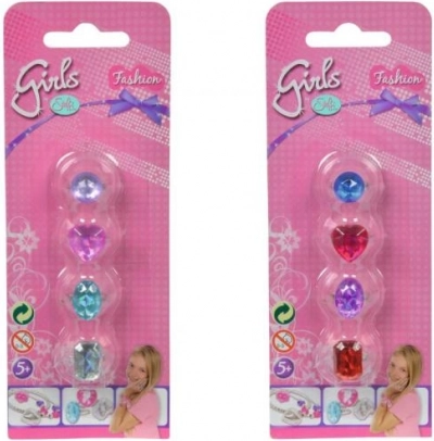 Set de bagues pour petites filles avec effet diamant, 2 variantes
