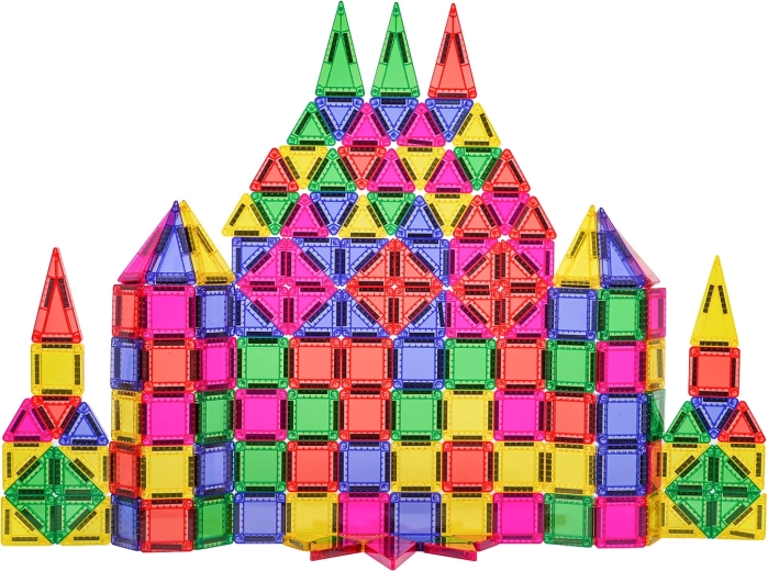 Jeu de construction coloré en pièces magnétiques, 150 pcs