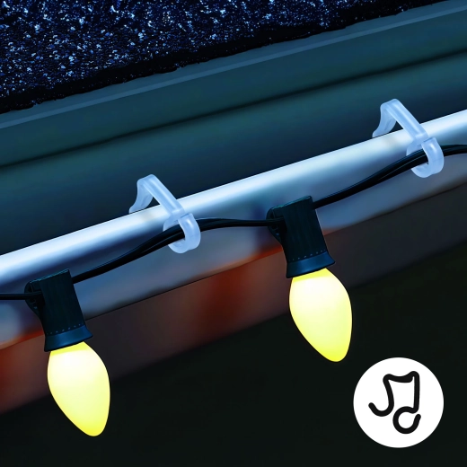 Set de crochets transparents pour gouttière pour décorations lumineuses, 50 pièces