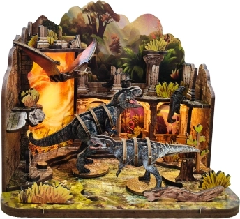 Maison miniature Château des dinosaures – kit DIY avec éclairage LED