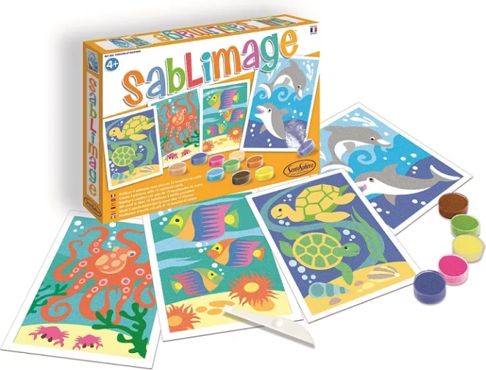 Sentosphere Sablimage mini tableaux de sable poissons et dauphins