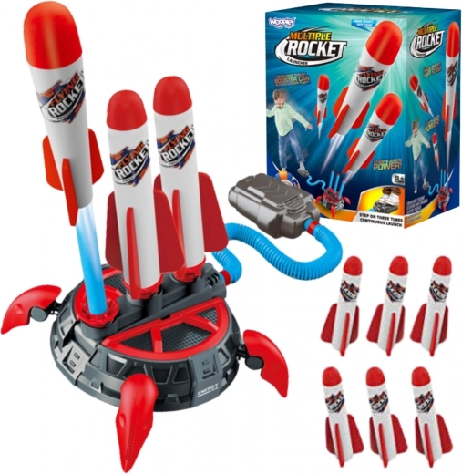 WOOPIE lance-roquettes en mousse avec pompe, 6 fusées