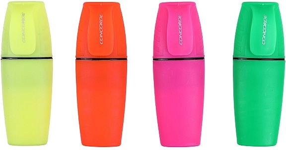Set de mini surligneurs Concorde Neon, 4 pcs