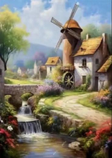 Norimpex peinture diamant Moulin 30 × 40 cm