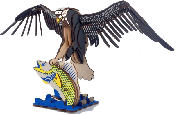Puzzle 3D en bois Aigle