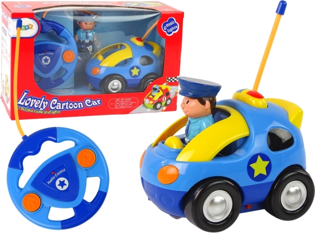 Voiture de police télécommandée avec lumière et son pour tout-petits