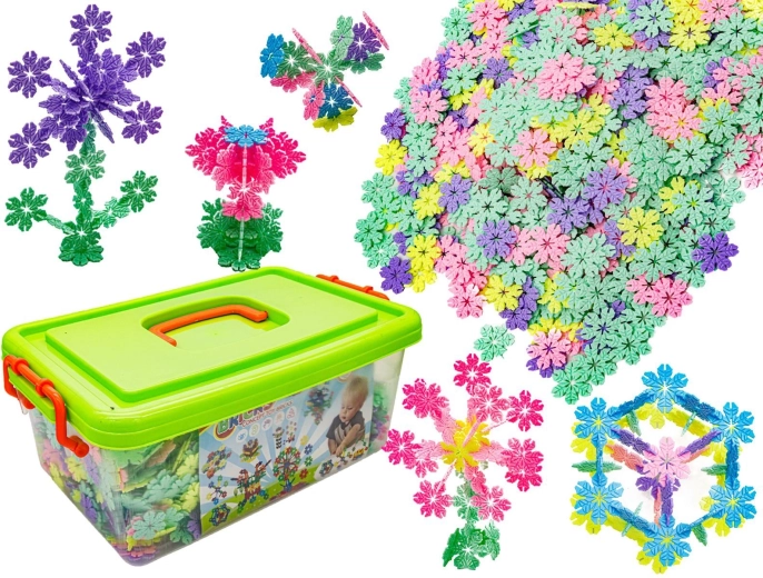 Jeu de construction créatif – flocons de neige (env. 2500 pièces) dans une mallette – emballage endommagé