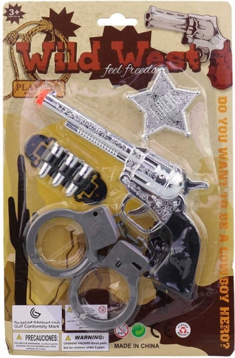 Petit shérif – set de cow-boy avec pistolet, menottes et accessoires