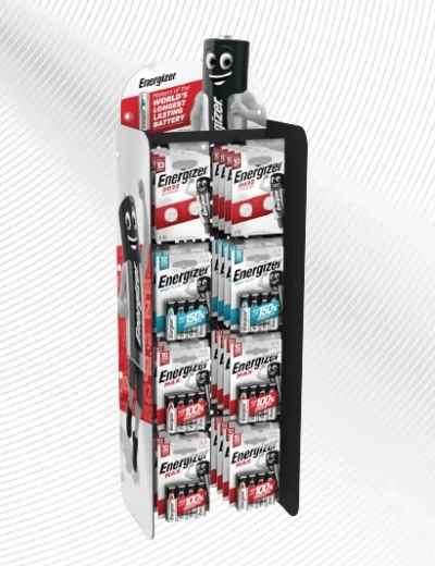 Présentoir vertical Energizer avec support magnétique 2×4
