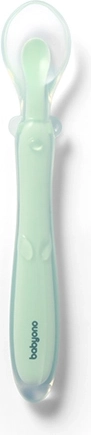 Cuillère bébé en silicone BABYONO, menthe, dès 6 mois