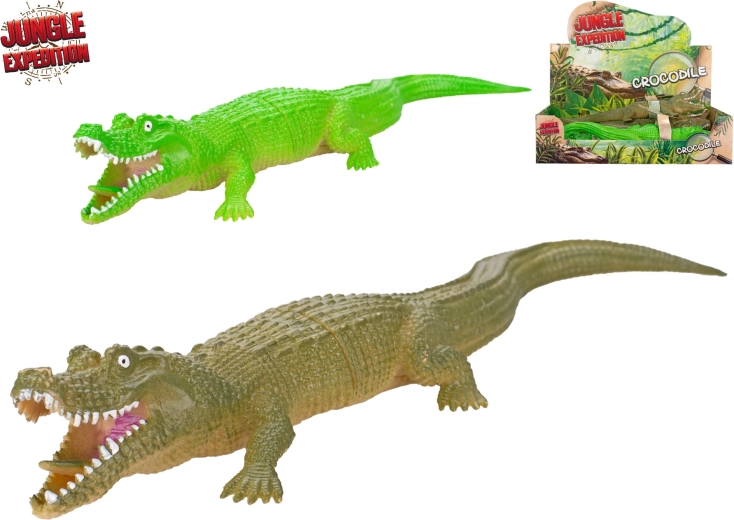 Jungle Expedition crocodile 28 cm – figurine en plastique réaliste pour enfants