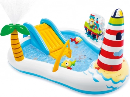 Centre de jeux aquatique gonflable Fishing Fun avec toboggan
