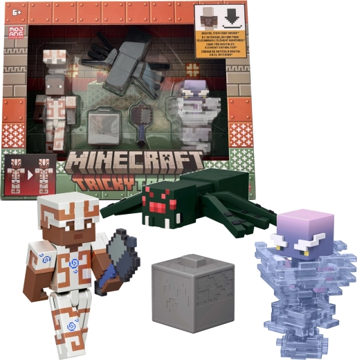 Mattel Minecraft Tricky Trials – set de 3 figurines et accessoires avec code numérique