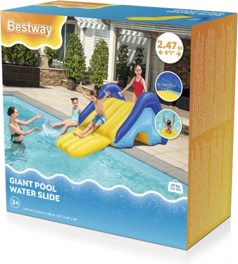 toboggan de piscine gonflable BESTWAY 2,47 m avec asperseurs