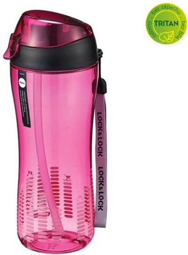Bouteille de sport avec paille Tritan 550 ml rose