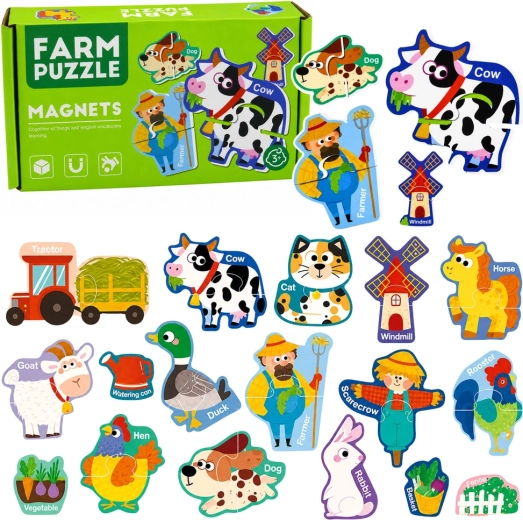 Puzzle magnétiques ferme – animaux domestiques (30 pièces)